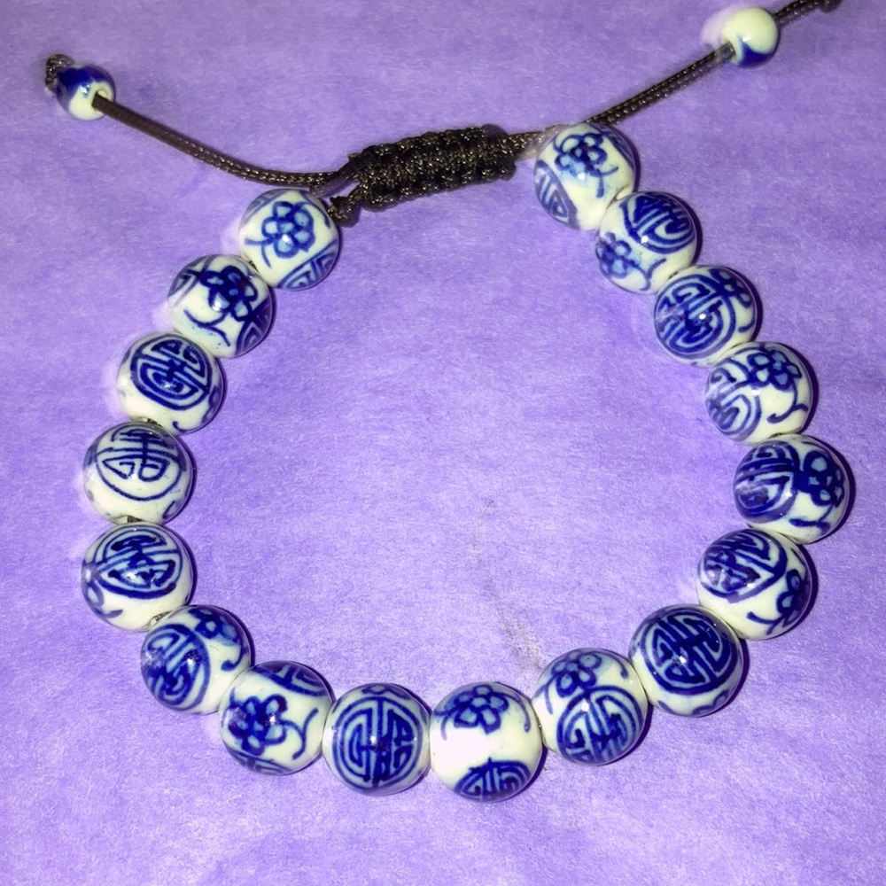 Porcelain Chinese longevity bracelet